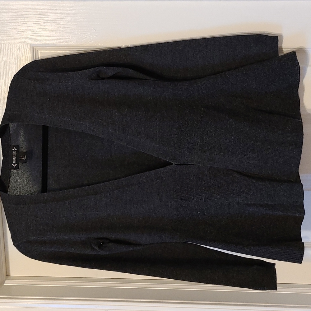 Nanette Lepore flared wool cardigan in charcoal gray